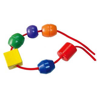 Lacing beads - 30 pieces and 4 cords